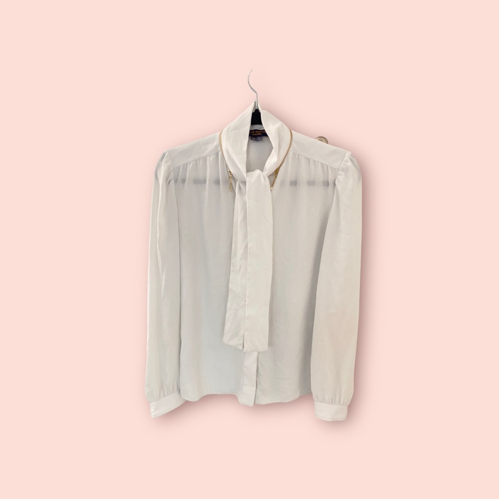 Louis Vuitton white blouse with zipper collar | size 32